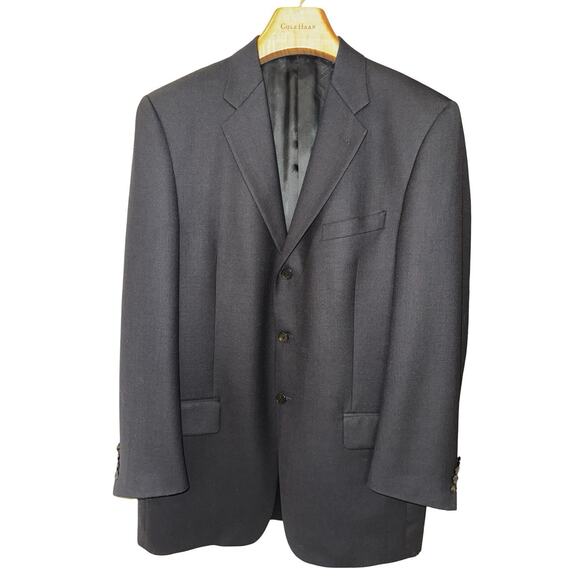 Joseph Abboud 100% Wool Black Three Button Single Breasted Blazer Men’s Sz 41L - Picture 1 of 10